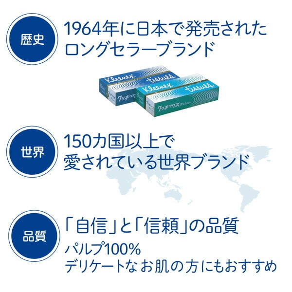 【10％オフクーポン対象】クリネックス ティッシュペーパー 360枚(180組) 5箱 パルプ100％ 日本製紙クレシア ※最低購入個数3ケース以上