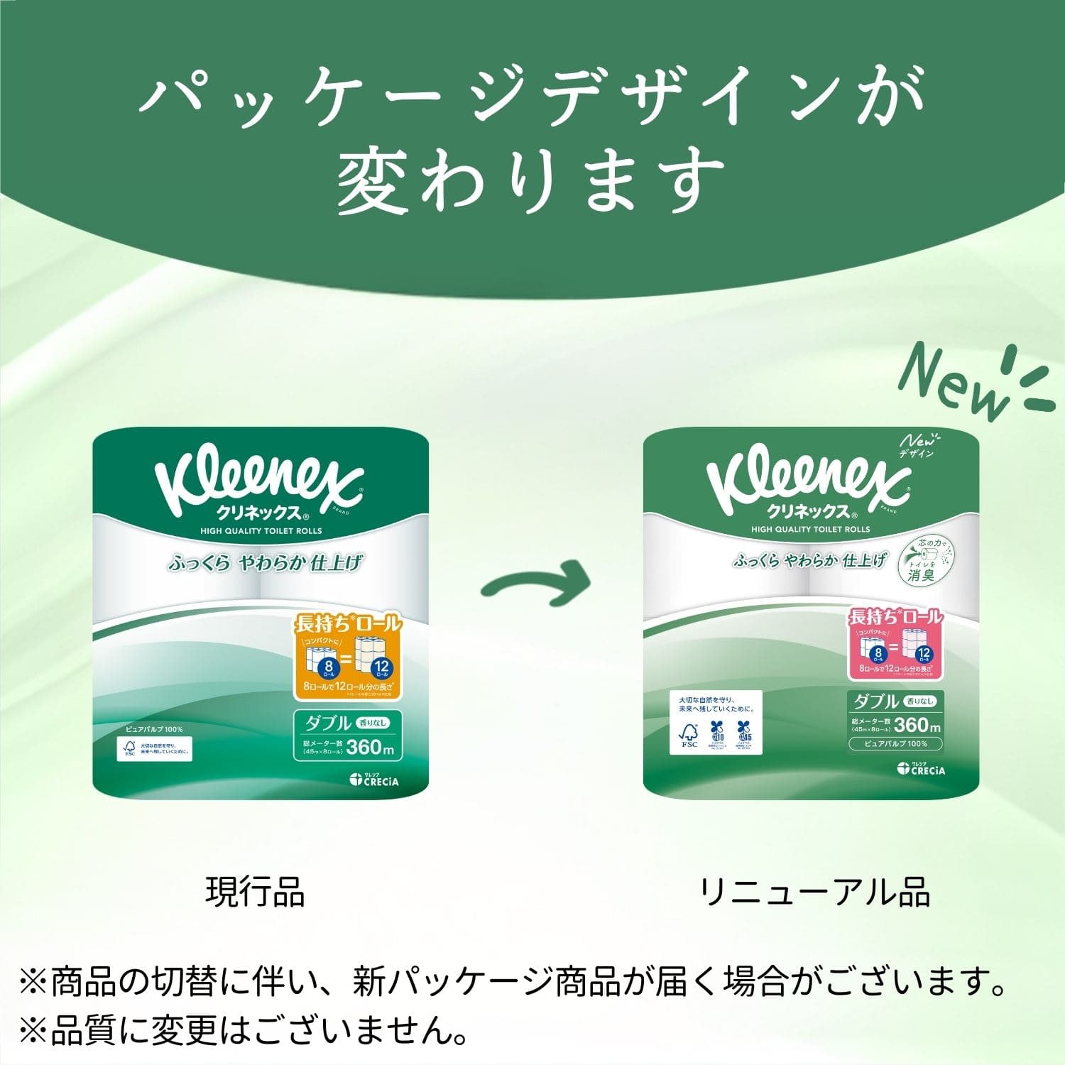 クリネックス 1.5倍巻き コンパクト8ロール シングル/ダブル8ロール×8パック 日本製紙クレシア