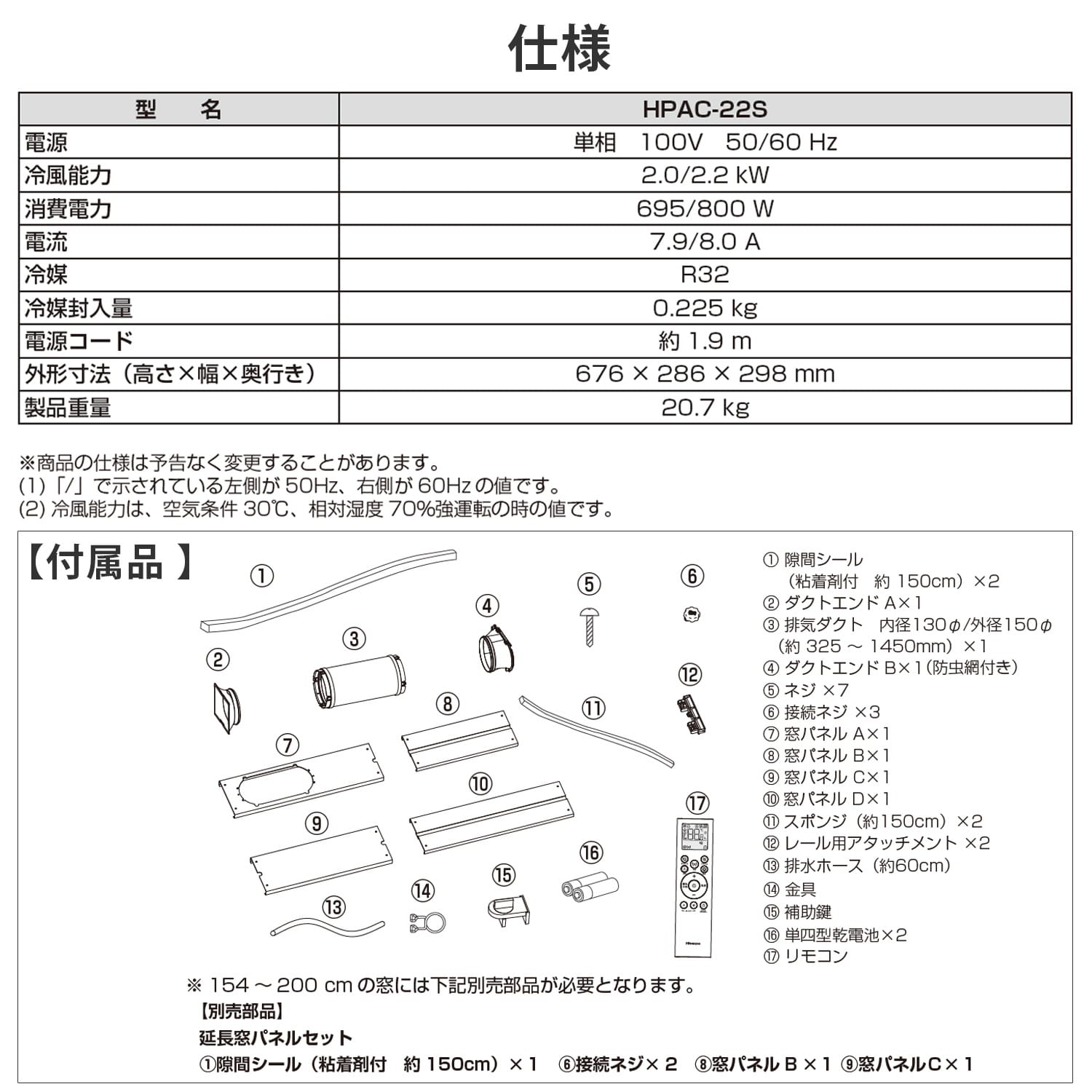 移動式エアコン 家庭用 工事不要 HPAC-22S ハイセンスジャパン Hisense