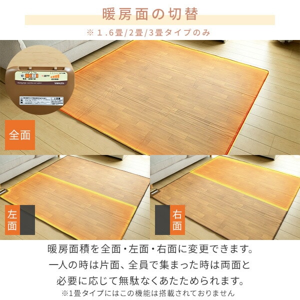 フローリング調ホットカーペット 1畳 1.6畳 2畳 3畳 防水 YZC-109FL/YZC-169FL/YZC-209FL/YZC-309FL 山善 YAMAZEN