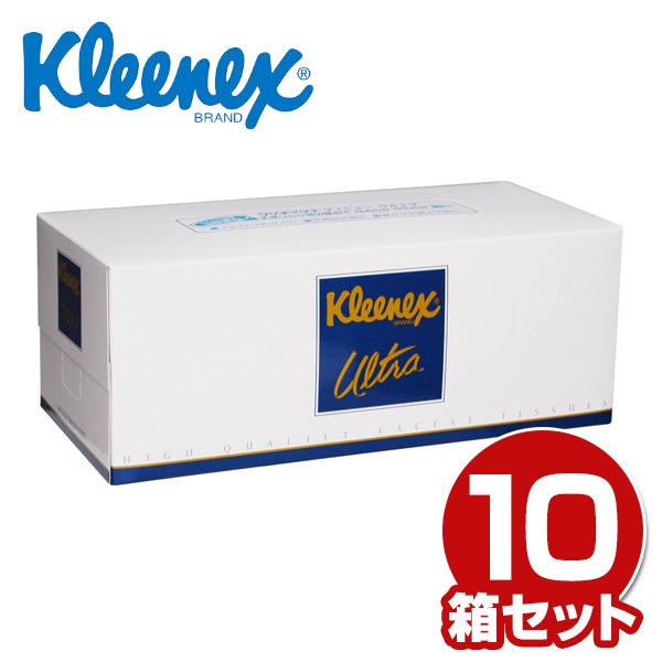 【10％オフクーポン対象】クリネックス ティッシュペーパー ウルトラ ファミリーサイズ 420枚(140組)×10箱 日本製紙クレシア