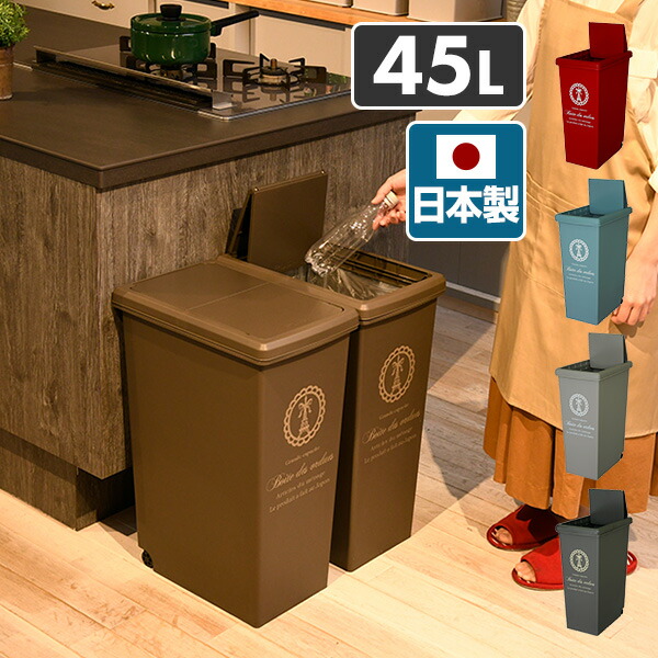ゴミ箱 45リットル ふた付き スリム スライドペール 平和工業【10％オフクーポン対象】