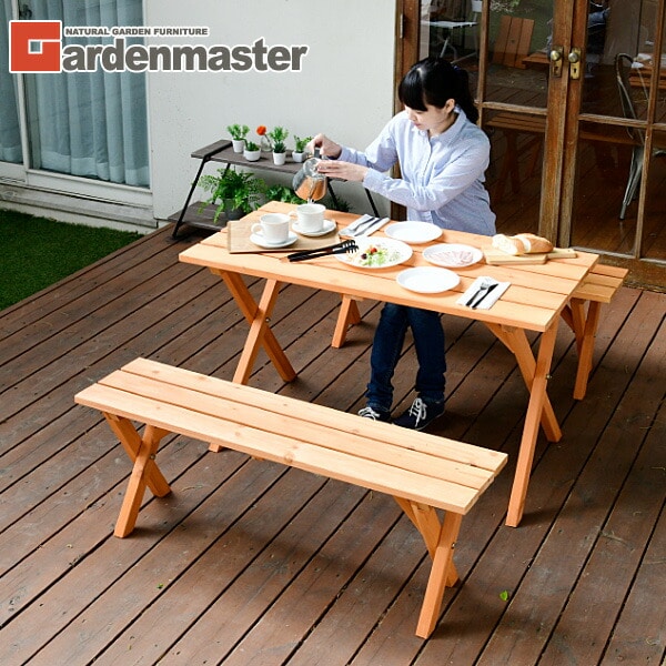 ガーデン テーブル セット 3点セット PTS-1205S 山善 YAMAZEN ガーデンマスター