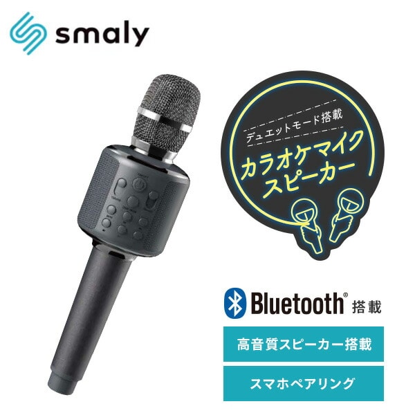 カラオケマイクスピーカー デュエットモード Bluetooth オーディオケーブル MicroSDカード 3通りの再生 SM-KM21 NAKAGAMI Smaly