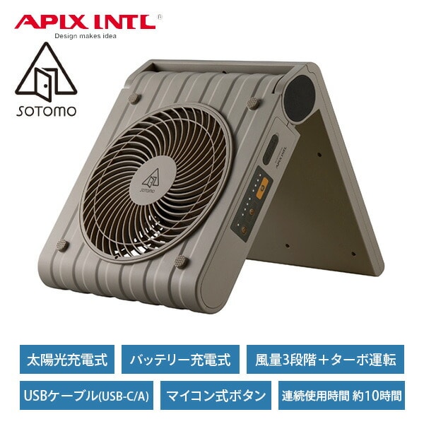 新作入荷低価 アピックス ソーラーパワーファン APF-560-GY ソフマップ