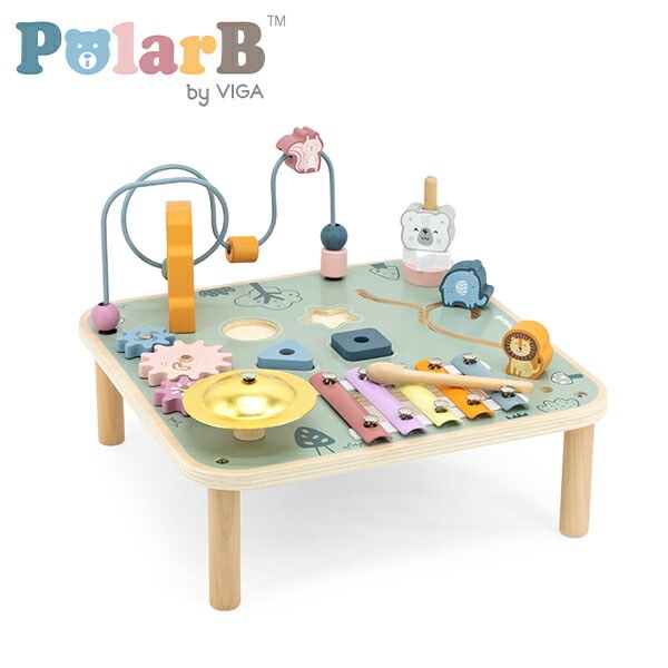【10％オフクーポン対象】アクティビティテーブル 木製 仕掛け おもちゃ ベビー (対象月齢18ヶ月から) TYPR44083 ポーラービー Polar B