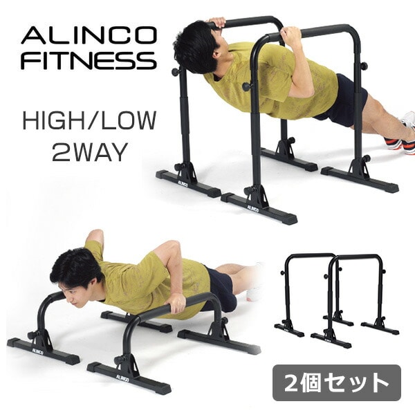 【10％オフクーポン対象】ディップススタンド 2個セット ハイスタンド ロースタンド 2WAY FA53 ブラック アルインコ ALINCO