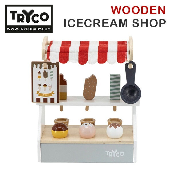 【10％オフクーポン対象】アイスクリームショップ (対象18カ月から) 木製 おもちゃ アイス屋さん TYTRY353017 トライコ TRYCO