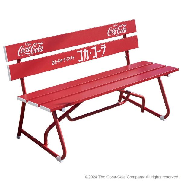 コカコーラ ベンチ 長椅子 屋外 アルミ製 幅120cm PJ-CCAB-Y01 レッド コカ･コーラ