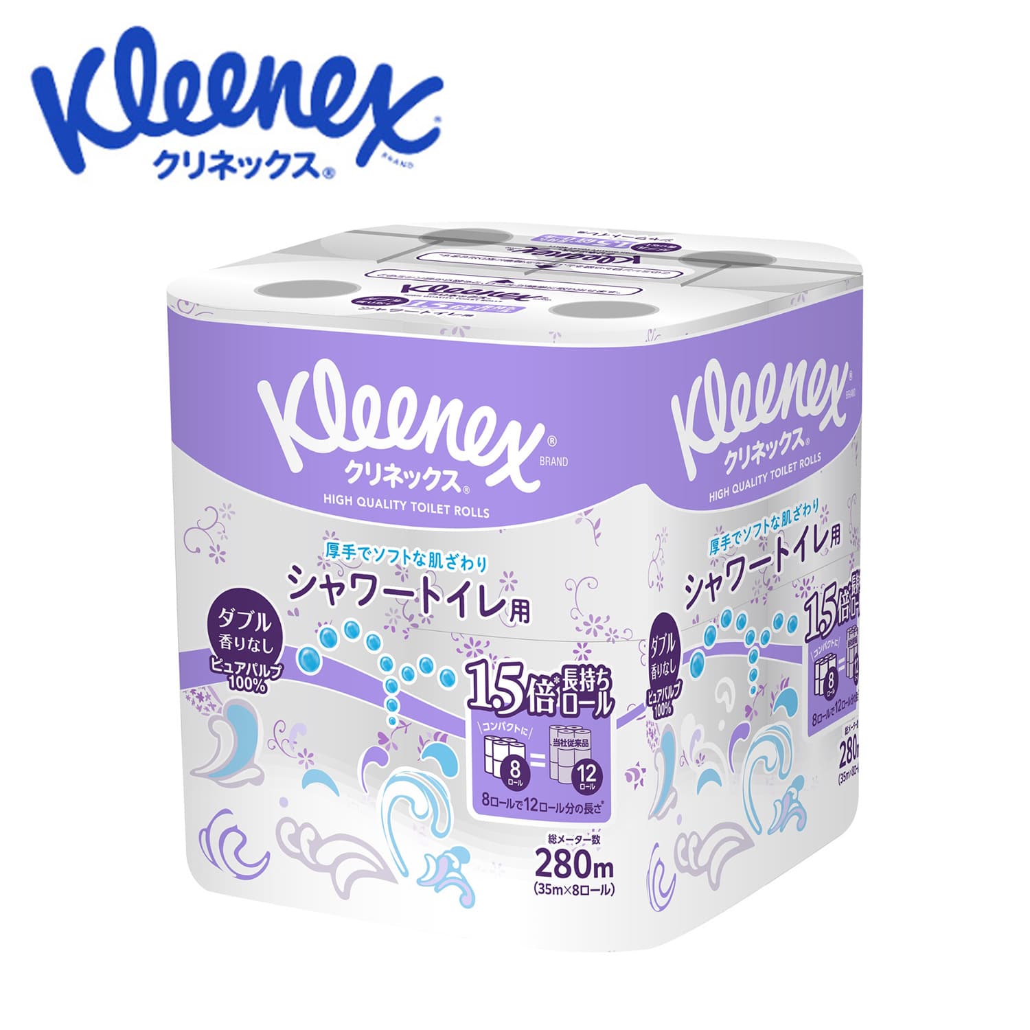 クリネックス トイレットペーパー 長持ちシャワートイレ用 ダブル 香り