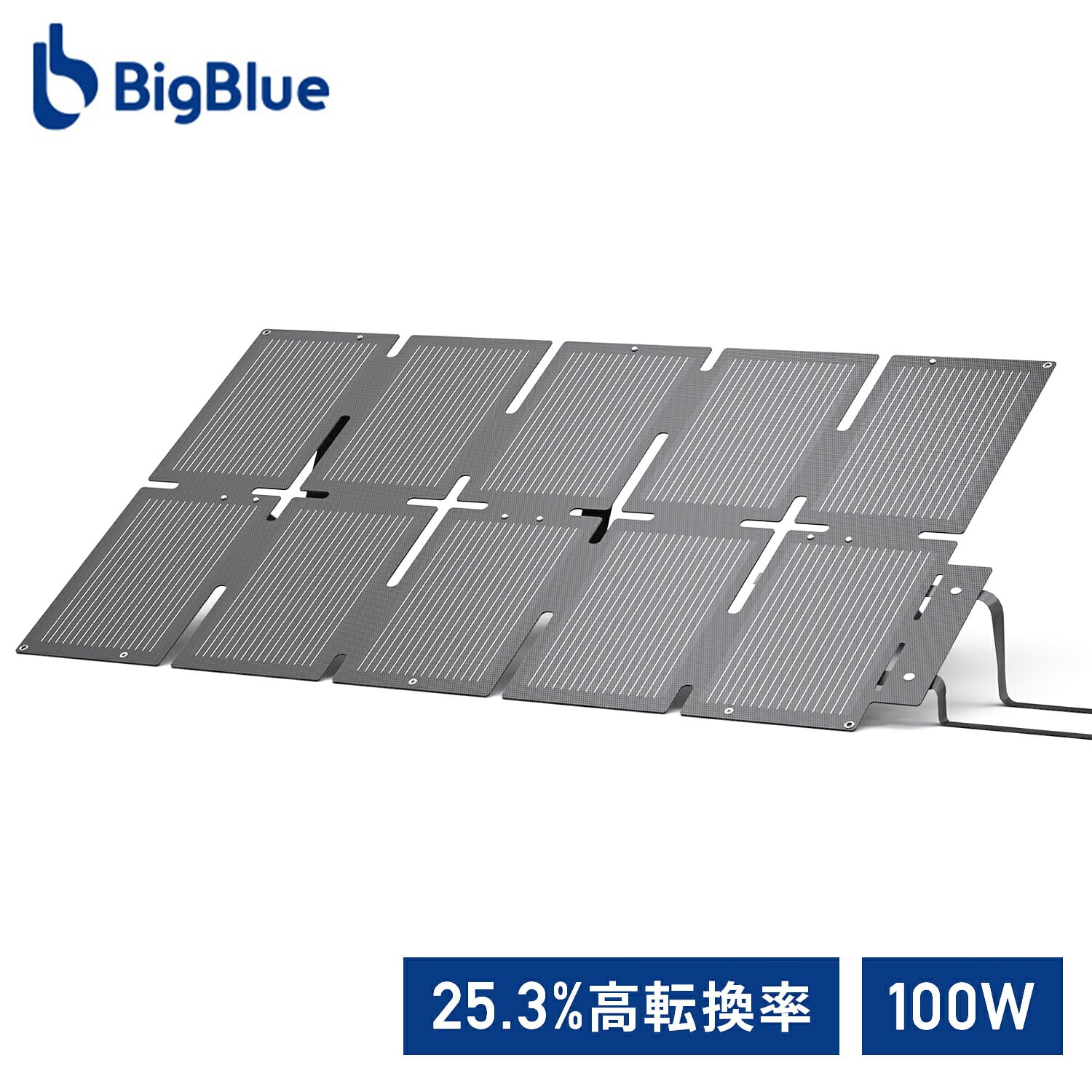 ポータブルソーラーパネル 100W 折りたたみ式 充電用 モバイルバッテリー・ポータブル電源対応 Solarpowa100(F100) Bigblue Tech ビッグブルーテック
