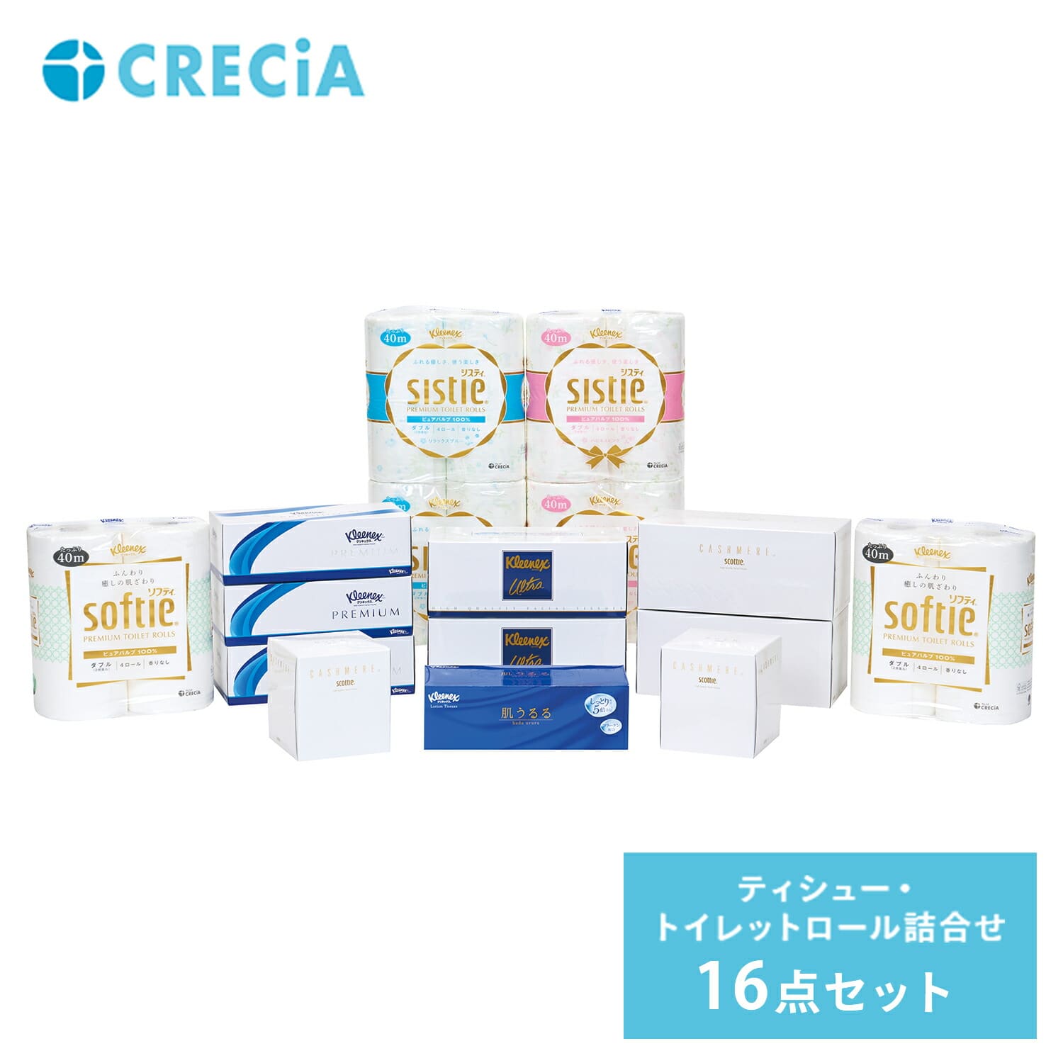 ティッシュペーパー トイレットペーパー 詰め合わせ F08 16点セット 日本製紙クレシア