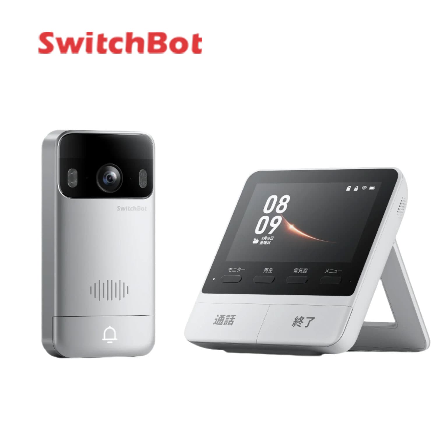 スマートテレビドアホン モニター付き 工事不要 賃貸対応 スマホ連動 W6702002 ホワイト SwitchBot スイッチボット
