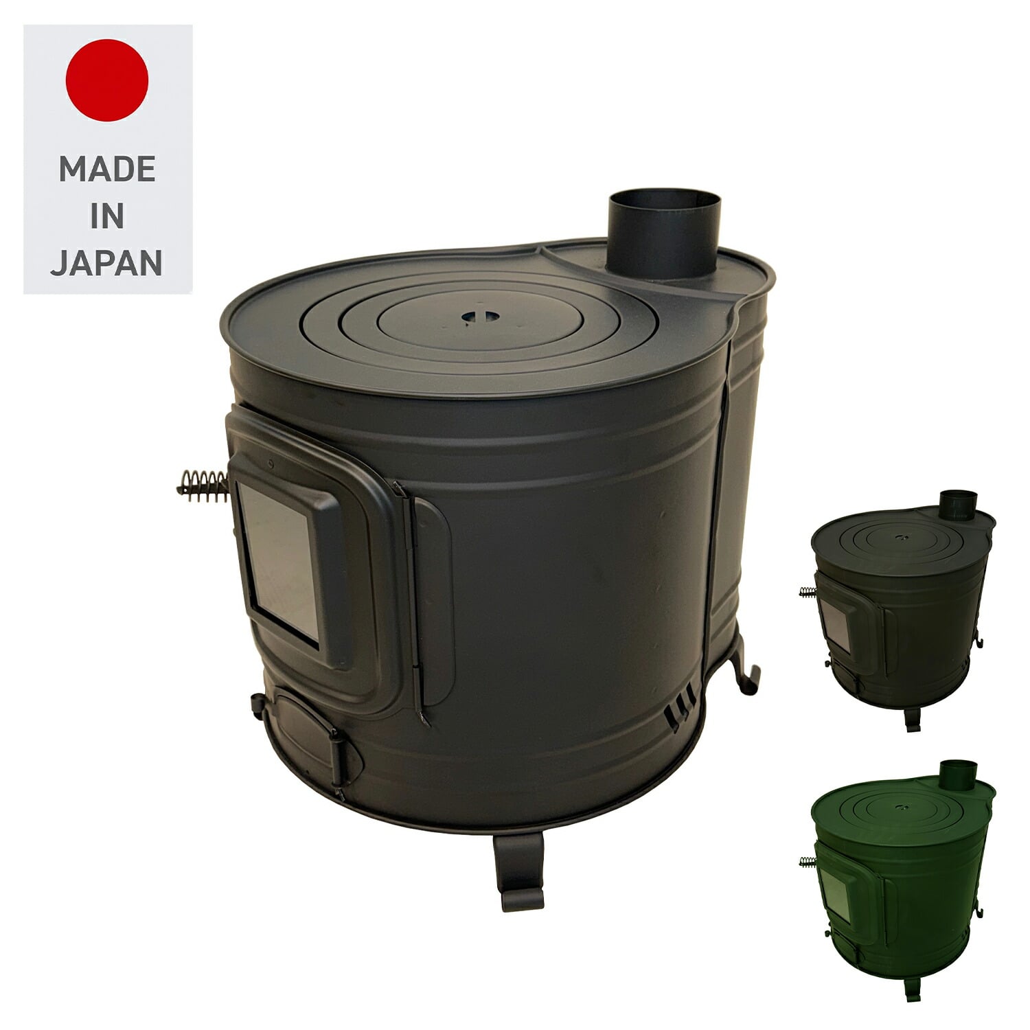 薪ストーブ 時計型 ガラス窓付き ミニ 日本製 AF-40 ホンマ製作所 HONMA