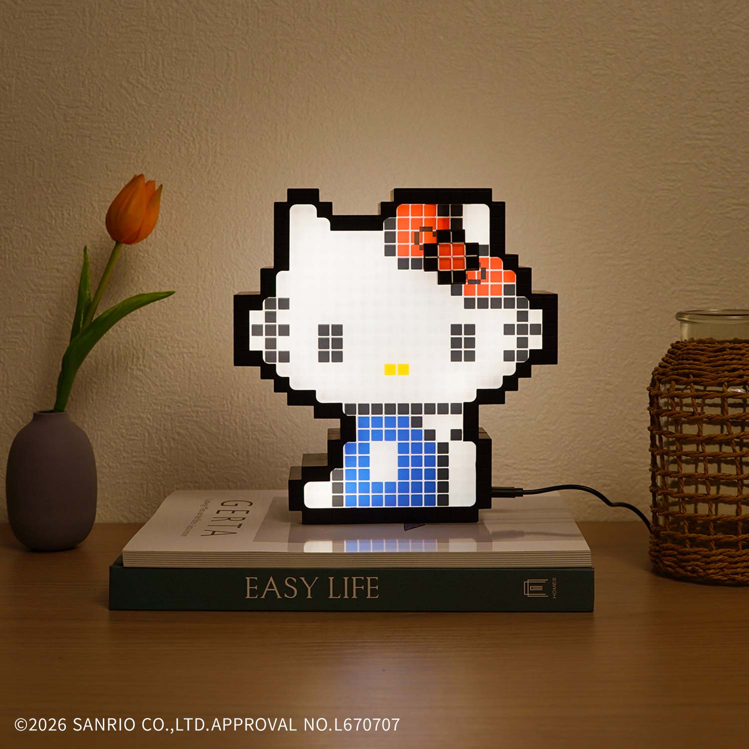 サンリオ ハローキティ ピクセルライト 明るさ調節 キティがしゃべる 232-DFYZ005 エクスプラス
