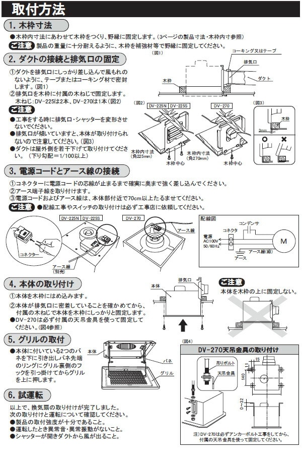 【10％オフクーポン対象】ダクト用換気扇(オール金属製) DV-225N ホワイト 日本電興