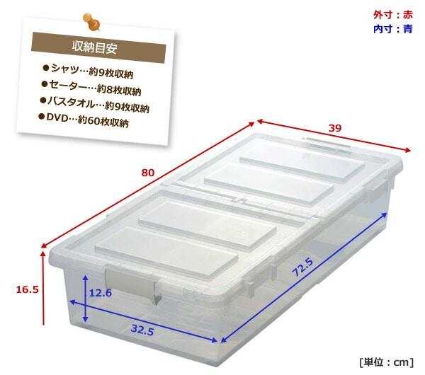 【10％オフクーポン対象】2個組 ベット下収納ボックス J-330199-2 クリア JEJアステージ