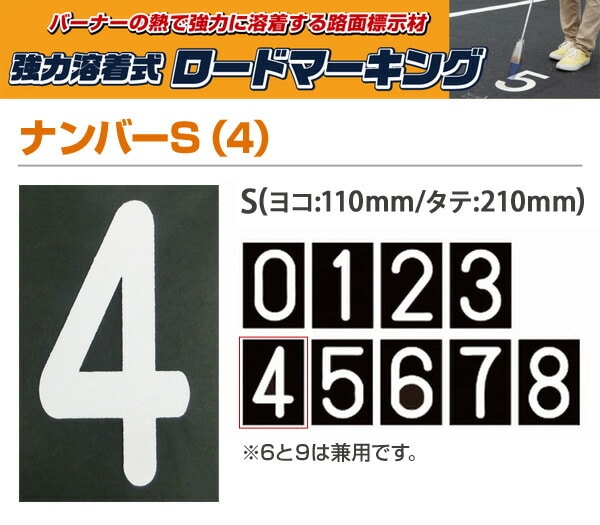 ロードマーキング ナンバーS 4 RM-104 新富士バーナー【10％オフクーポン対象】