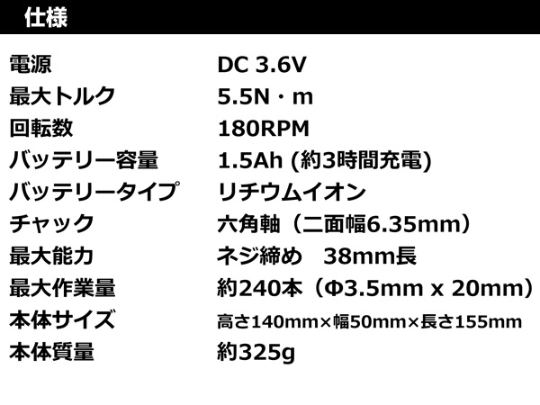 3.6V リチウムコンパクトドライバー CS3652LC-JP ブラックアンドデッカー(BLACK＆DECKER)