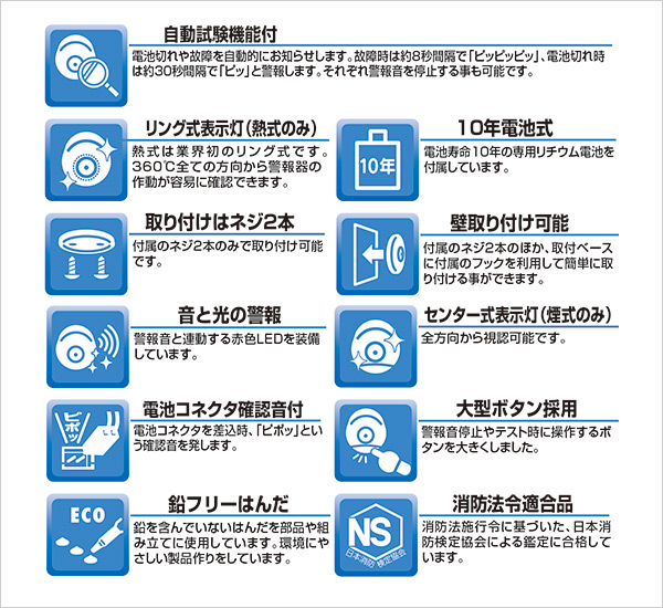 火災報知器 火災警報器 家庭用 住宅用 熱式 10年 ねつタンちゃん10 CRG 