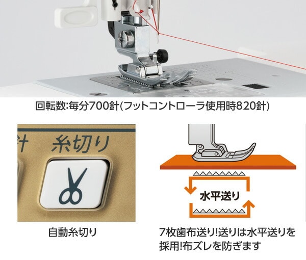 コンピュータミシン(ハードカバー/ワイドテーブル/フット