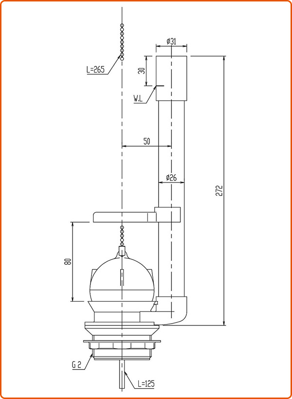 密結サイホンロータンク用 フロート弁(弁座内径50mm) PK-TF-811C(240) イナックス INAX