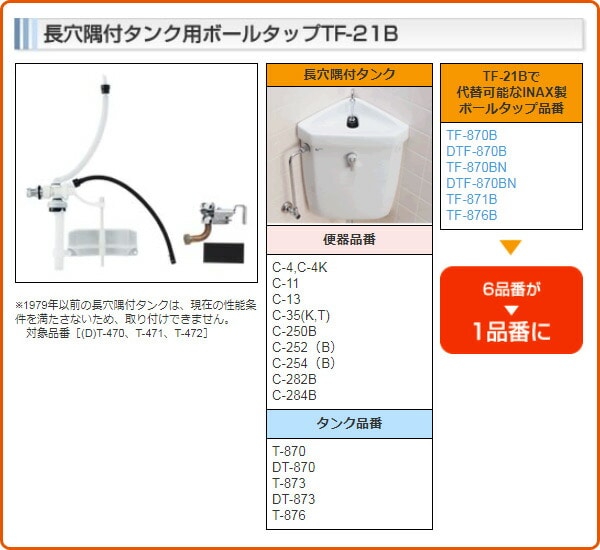 長穴隅付タンク用マルチボールタップ PK-TF-21B イナックス INAX