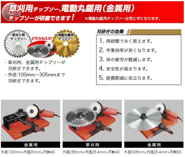 【10％オフクーポン対象】早研ぎ 金属用チップソー研磨機 (金属/木工/草刈用チップソー研磨機) N-845 ニシガキ工業