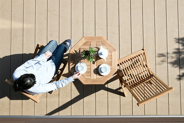 ガーデン テーブル セット 折りたたみ 3点 チーク天然木 幅60cm IOT 