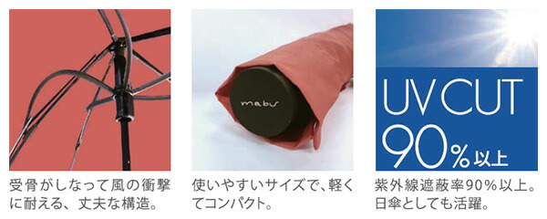折りたたみ傘 5本骨傘 55cmベーシックライトマルチミニ マブ mabu/SMV JAPAN