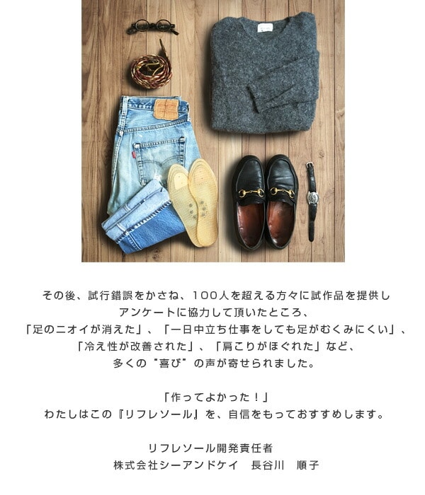 リフレソール メンズ3層 インソール 101-M3B/102-M3S シーアンドケイ