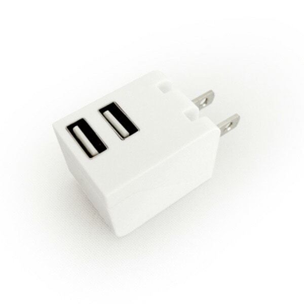 充電用 USBアダプタ CUBE型 コンパクトタイプ CHAC24A-WT ホワイト USBポート×2 2.4A トップランド TOPLAND