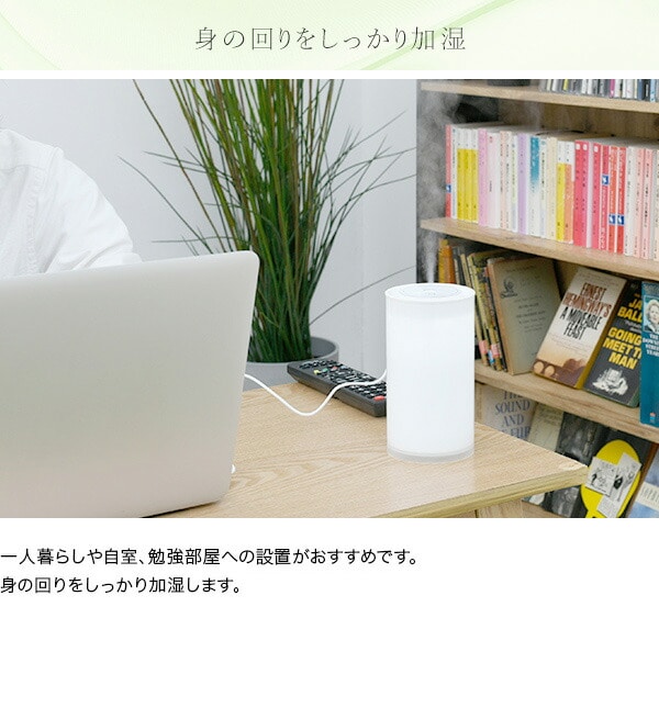 超音波式加湿器 USB式加湿器 卓上 MZUB-D04 ホワイト 山善 YAMAZEN