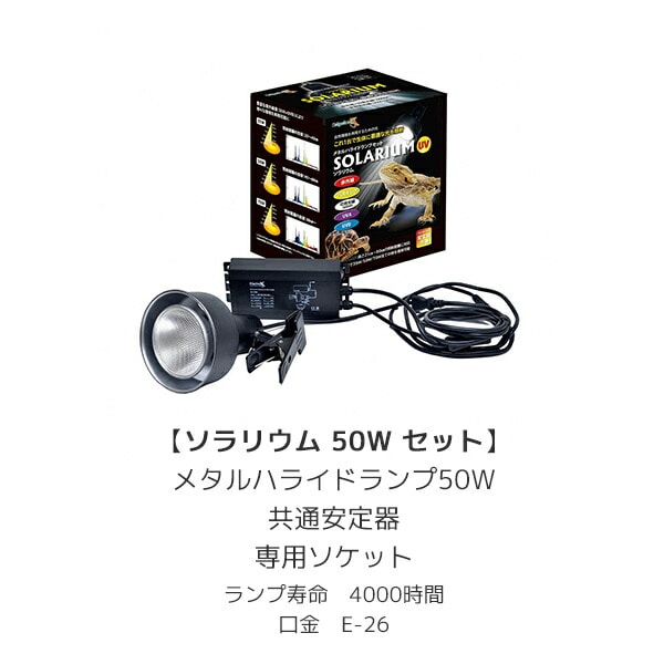 ソラリウム 50Wセット (メタルハライドランプ+共通安定器+専用ソケット) 50W ランプ 交換球 ソケットセット ゼンスイ