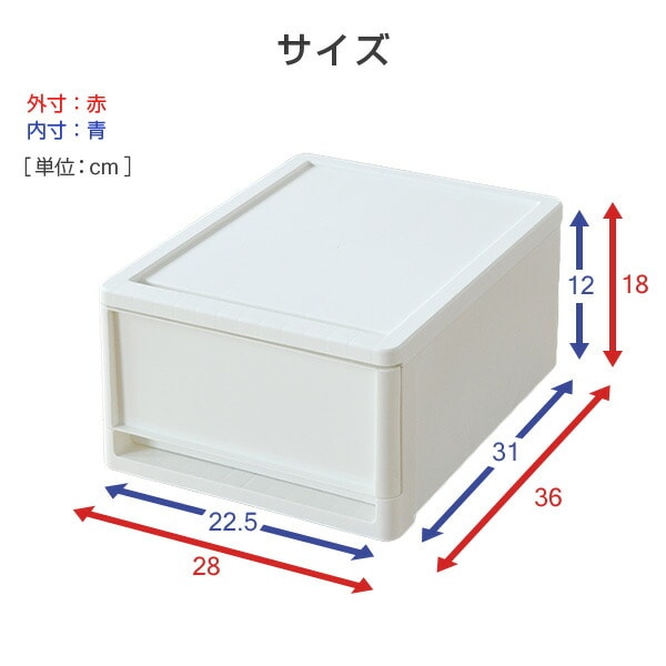 中が透けない 収納ボックス 幅28 奥行36 高さ18cm ポリプロピレンケース 2個組 ホワイト 日本製