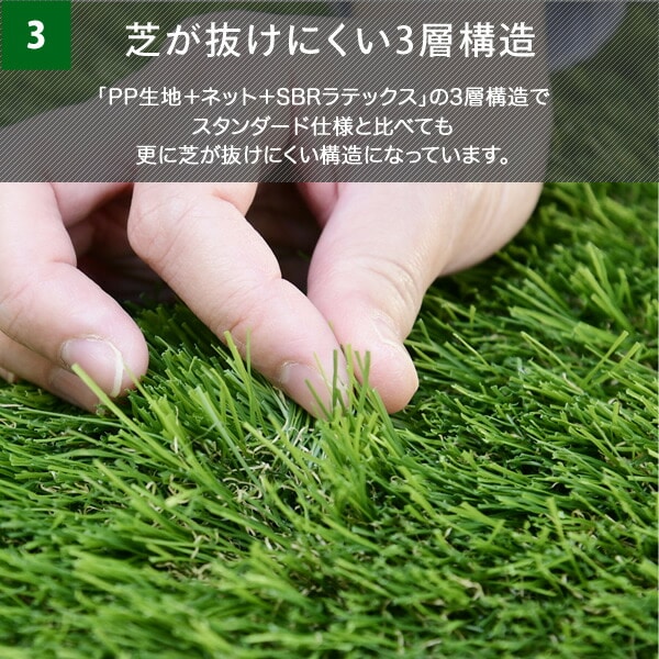人工芝 防草シート付き ハイスペック 1m×10m 固定ピン24本入り CH7G-BP40110(GR) 夏芝 山善 YAMAZEN ガーデンマスター