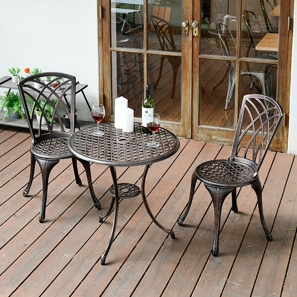 ガーデン テーブル セット アルミ 3点 KAGS-60 | 山善ビズコム 