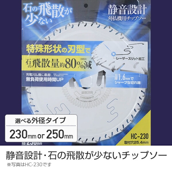 【10％オフクーポン対象】チップソー 230 255 石の飛散が少ない 刈払機用 HC-230 HC-255 山善 YAMAZEN