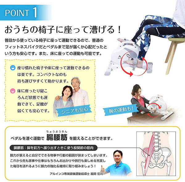 【10％オフクーポン対象】マグネティックバイクミニ 8段階負荷 大型液晶 省スペース AFB2018KAFB2018W アルインコ ALINCO