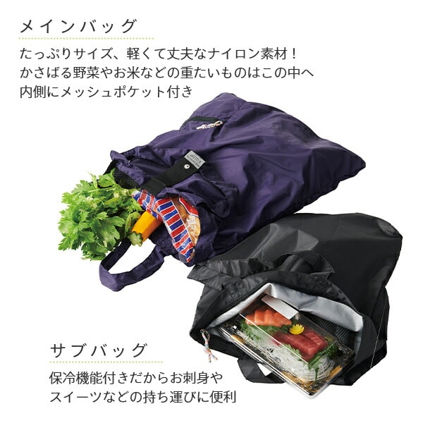 販売終了】保冷 ツインバッグ エコバッグ 1279 エクイップ COCORO