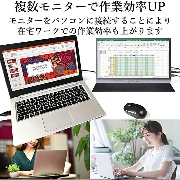 15.6インチ モバイルディスプレイ 1080P 日本設計 Type-C/HDMI-mini ...