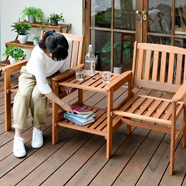 ガーデンチェア セット 木製 MFC-672 | 山善ビズコム オフィス用品