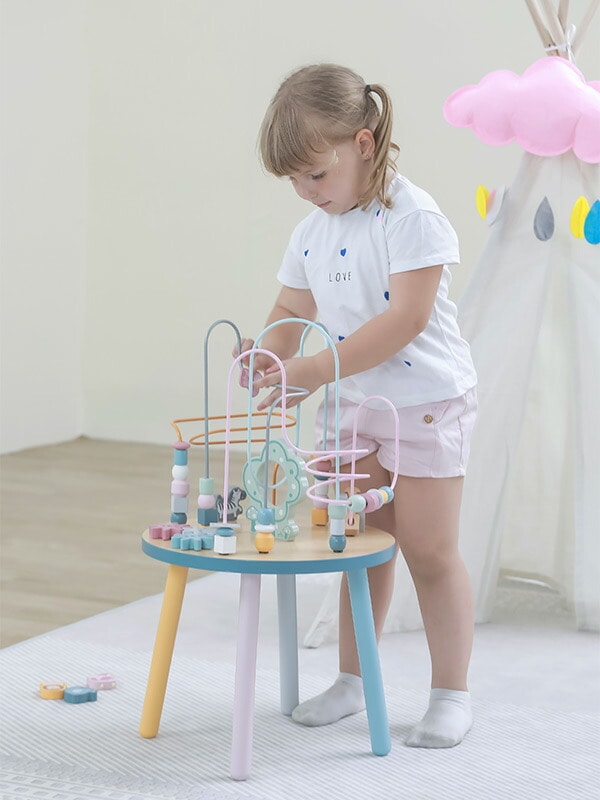 【10％オフクーポン対象】ビーズテーブル 知育玩具 木製 おもちゃ ベビー 赤ちゃん ビーズメイズ(対象月齢2歳から) TYPR44033 ポーラービー Polar B
