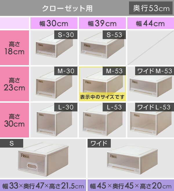 【10％オフクーポン対象】フィッツケース 2セット 幅39 奥行き53 高さ23cm M-53 日本製 天馬 TENMA