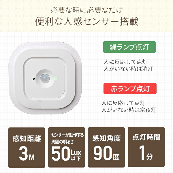 LED ミニシーリングライト 導光板 LEDセンサー/人感センサー付き 白熱電球 60W相当 DMLC-S60N/DMLC-S60L 山善 YAMAZEN