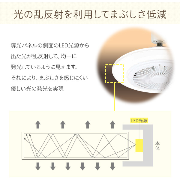 限定クーポン利用可能】小型 シーリングライトファン 導光板 LED 白熱