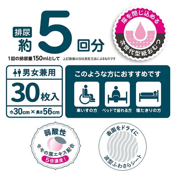 昼間も安心長時間用パッド 大人用紙おむつ パッド (おしっこ約5回分) 30枚×5(150枚) DTS-185 フリーネ