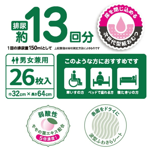 夜一枚超吸収パッド 大人用紙おむつ パッド (おしっこ約13回分) 26枚×4(104枚) DTS-189 フリーネ