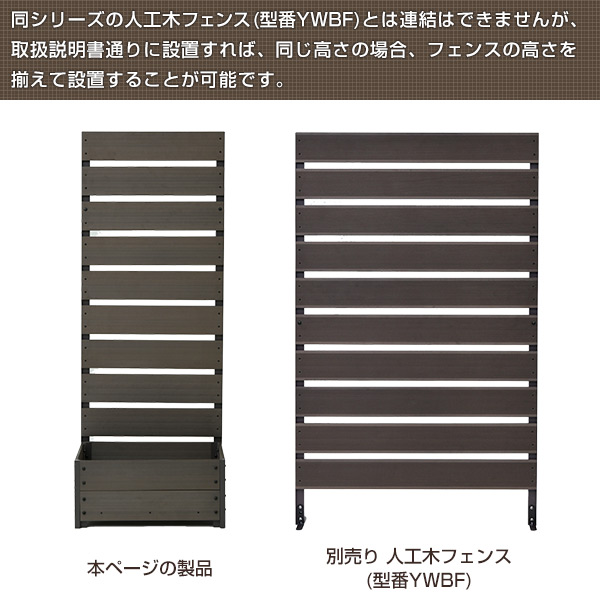 【10％オフクーポン対象】フェンス 目隠し 人工木 プランター付き (幅56 高さ150cm) YPF-1550 山善 YAMAZEN ガーデンマスター