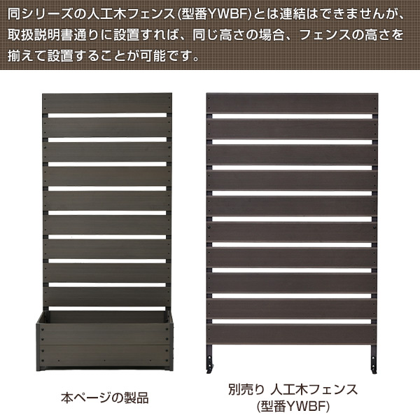 【10％オフクーポン対象】フェンス 目隠し 人工木 プランター付き (幅72 高さ150cm) YPF-1570 山善 YAMAZEN ガーデンマスター